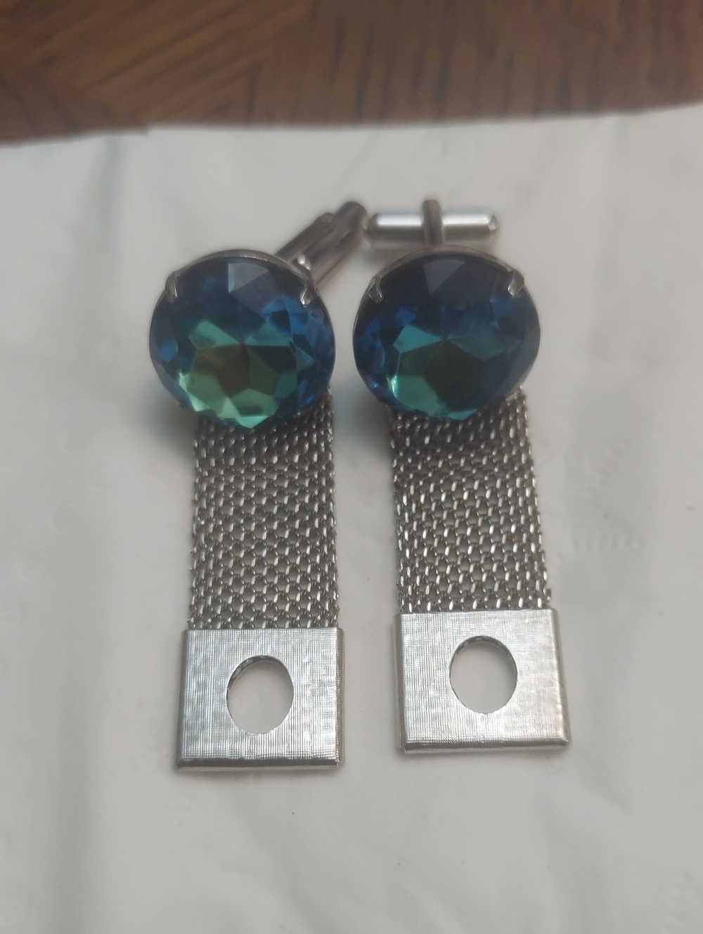 Vintage Blue Rivoli Cufflinks